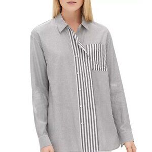 EUC Lafayette 148 Tommy Mixed-Stripe Shirt, Sz - Sm